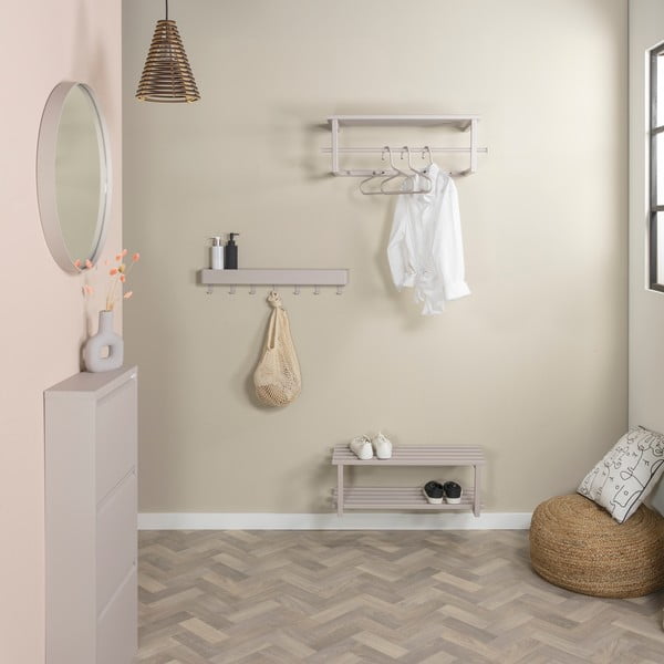 Szarobrązowy metalowy wieszak ścienny z półką 76 cm Marco – Spinder Design-image-3