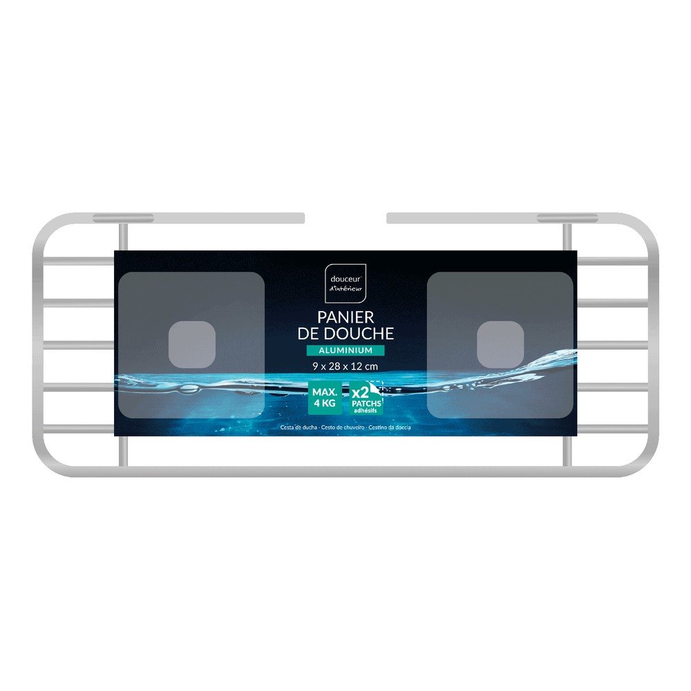Aluminiowa półka łazienkowa w kolorze srebra z połyskiem bez wiercenia Filaire Aluminium – douceur d'intérieur (zdjęcie 3)