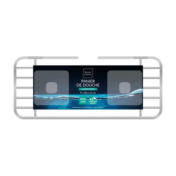 Aluminiowa półka łazienkowa w kolorze srebra z połyskiem bez wiercenia Filaire Aluminium – douceur d'intérieur-image-2