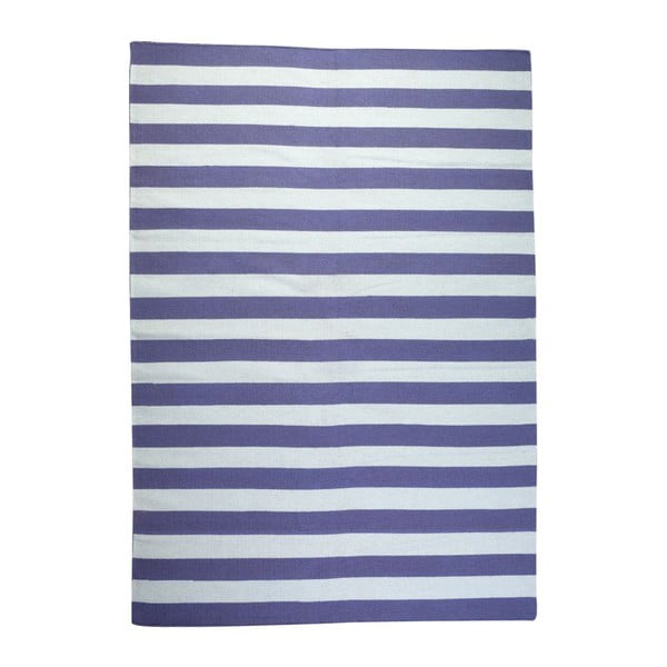 Dywan wełniany Geometry Stripes Purple & White, 160x230 cm