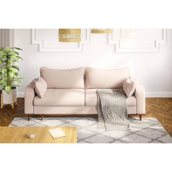 Beżowa sztruksowa sofa 220 cm Beata – Ropez-image-4