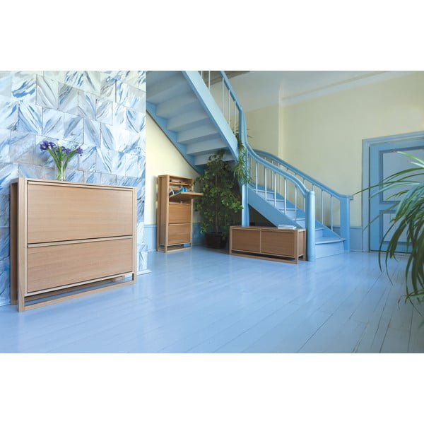 Uchylna szafka na buty w dekorze dębu z siedziskiem NewEst – Woodman-image-1