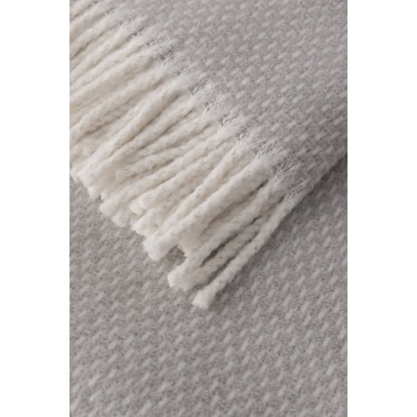 Jasnoszary pled z domieszką bawełny Euromant Zen, 140x180 cm-image-1