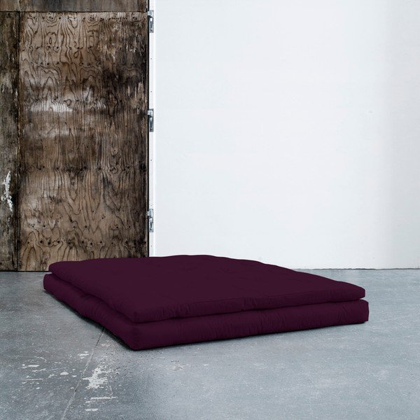 Sofa rozkładana ze skórzanym paskiem Karup Buckle Up Purple Plum-image-1