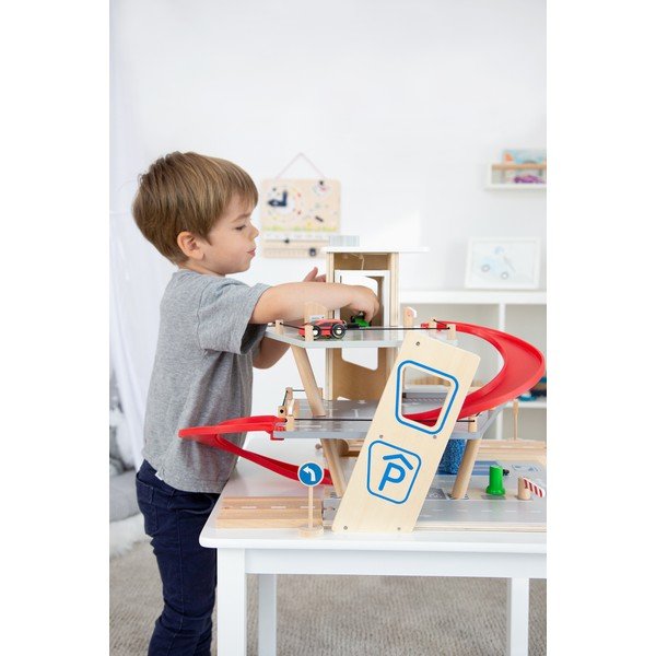 Dziecięcy drewniany parking z autami Legler Car Park-image-1