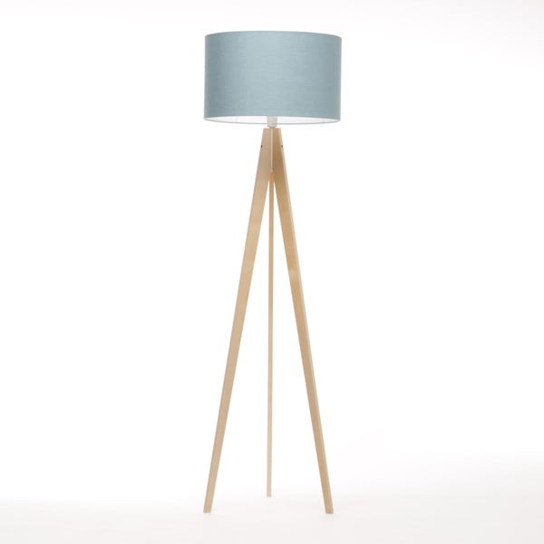 Lampa stojąca Artist Light Blue Linnen/Birch Natural, 125x42 cm