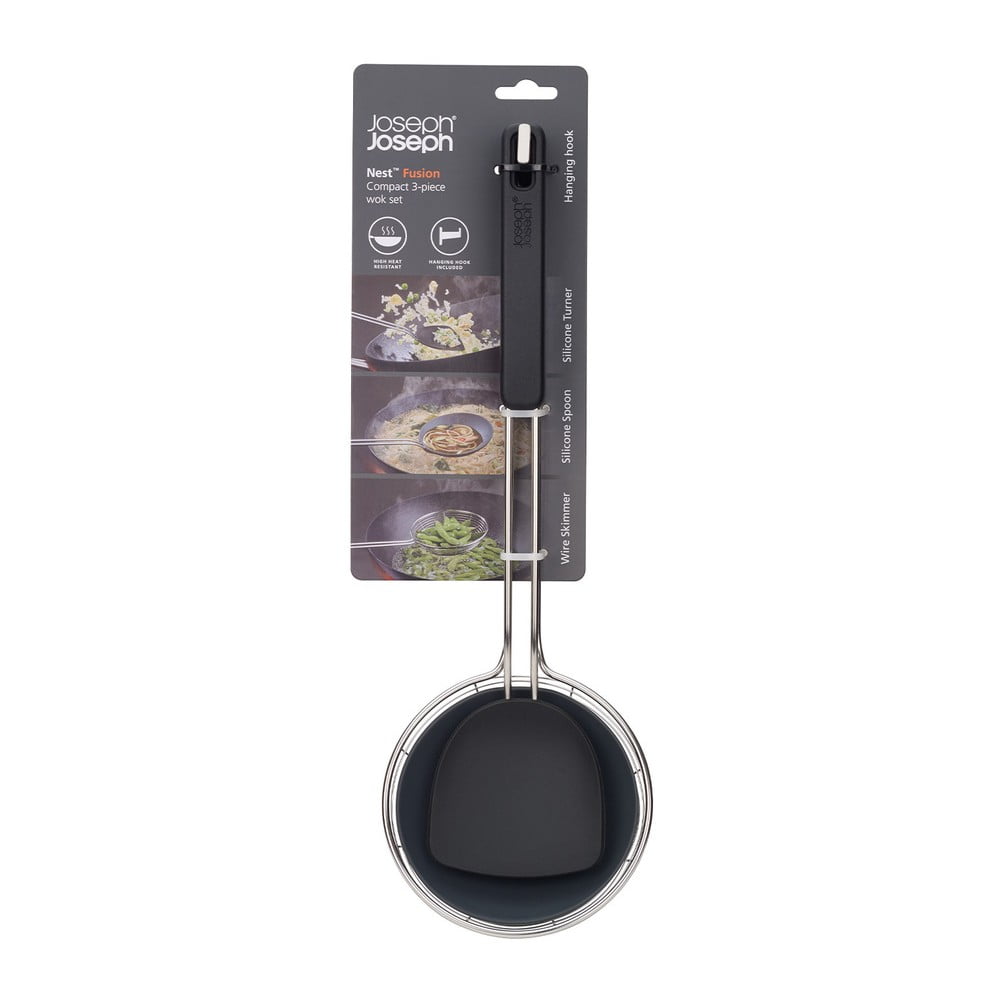 Zestaw przyborów kuchennych ze stali nierdzewnej 3 szt. Fusion Wok Set – Joseph Joseph (zdjęcie 4)