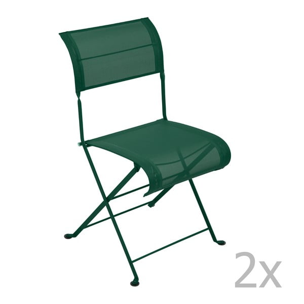 Zestaw 2 zielonych krzeseł składanych Fermob Dune