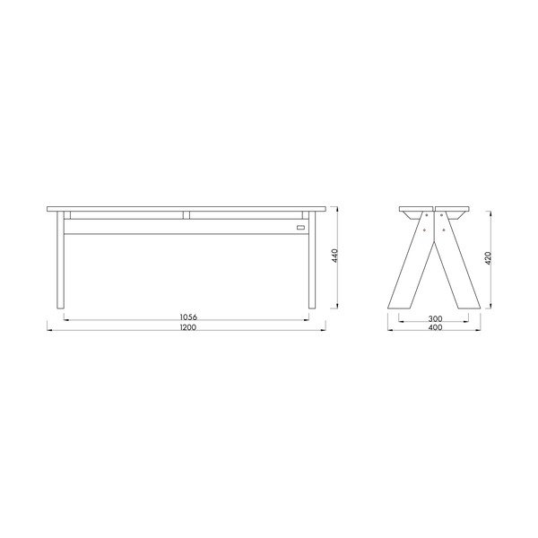 Niebieska drewniana ławka ogrodowa Navo – noo.ma-image-3