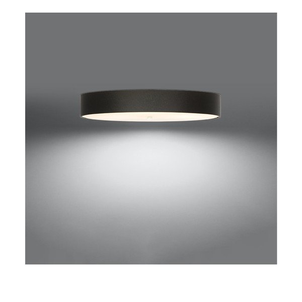 Czarna lampa sufitowa z tekstylnym kloszem ø 90 cm Herra – Sollux-image-2