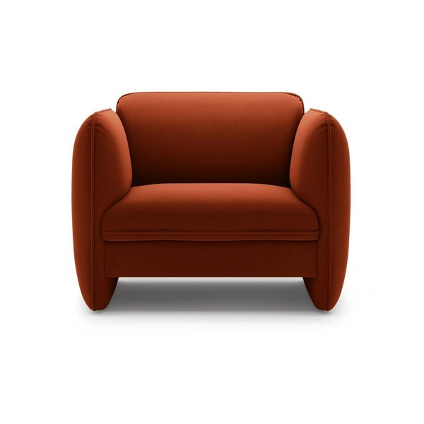 Ceglasty aksamitny fotel Georgia – Micadoni -image-2