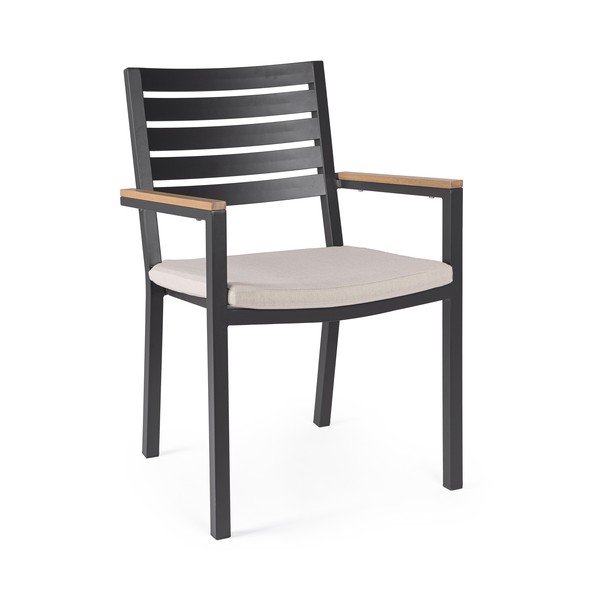 Antracytowe metalowe krzesło ogrodowe Henna – Bizzotto