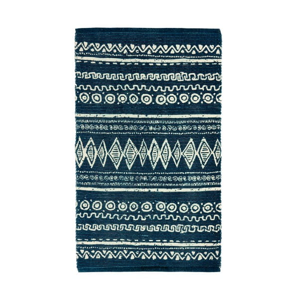 Niebiesko-biały bawełniany dywan Webtappeti Ethnic, 55 x 110 cm