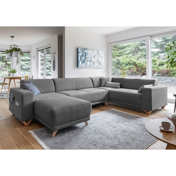 Szary rozkładany/ze schowkiem narożnik (prawostronny/w kształcie litery U) Classy Sophie – Miuform-image-3