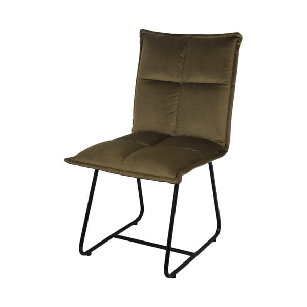Oliwkowe krzesło do jadalni z aksamitnym obiciem HSM collection Estelle