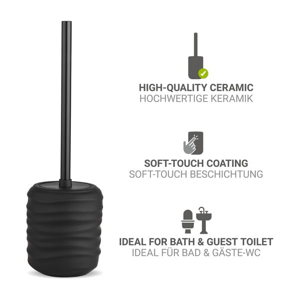 Czarna ceramiczna szczotka do WC Illana – Wenko-image-3