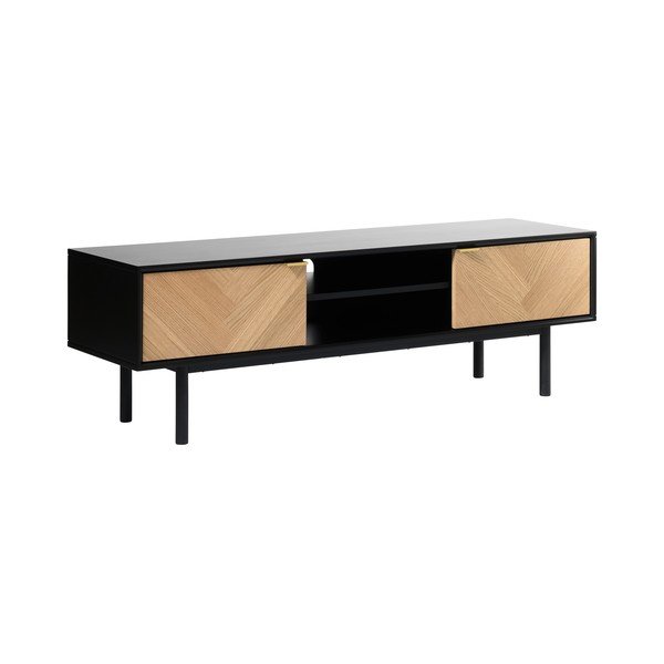 Komoda pod TV z detalami w dekorze dębowym Unique Furniture Calvi-image-3