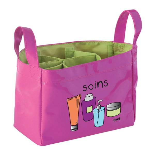 Różowo-zielony koszyk na kosmetyki Incidence Soins