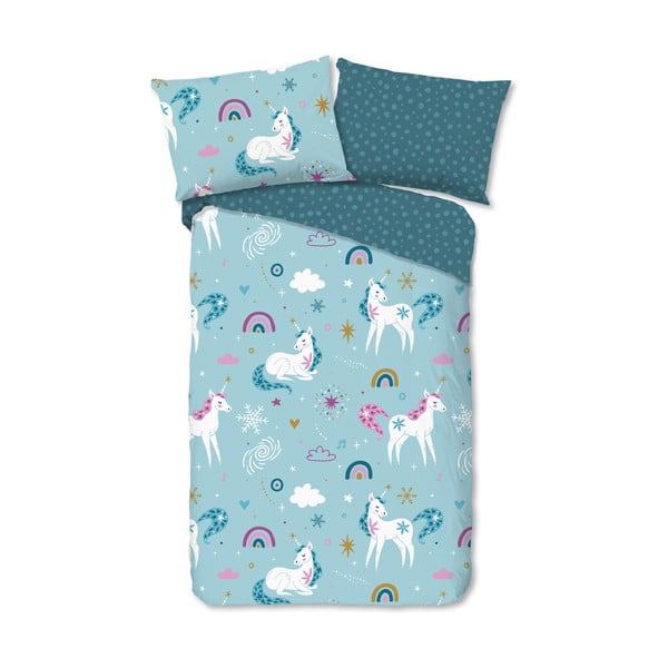 Flanelowa pościel dziecięca jednoosobowa 140x200 cm Snowycorn – Good Morning