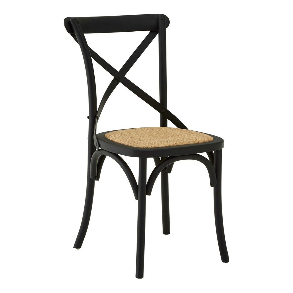 Czarne krzesło z litego drewna dębowego Lyon – Premier Housewares