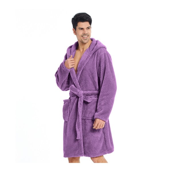 Fioletowy szlafrok z mikrowłókna unisex DecoKing Sleepyhead, rozm. XXXL-image-1