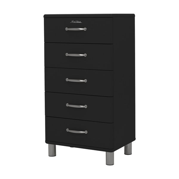 Czarna wysoka komoda 60x111 cm Malibu – Tenzo-image-2