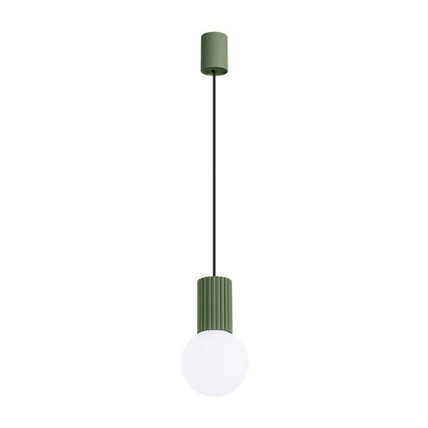 Zielona lampa wisząca z opalowego szkła ø 12 cm Orbital – Sollux
