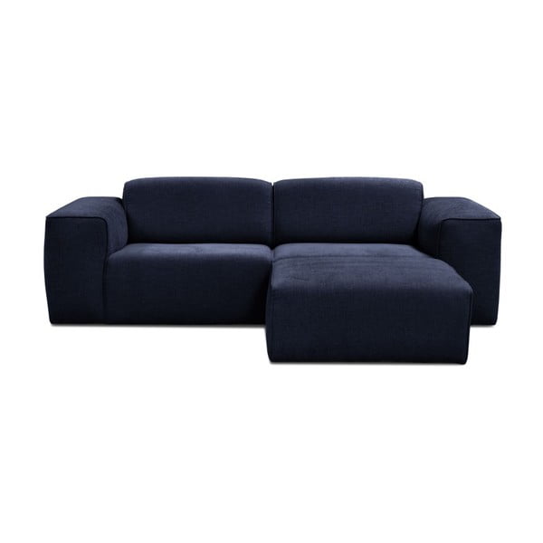 Niebieska sofa 3-osobowaz pufem Cosmopolitan Design Phoenix