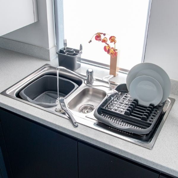 Ceglasta kwadratowa plastikowa miska Addis, 38x32x14 cm-image-1