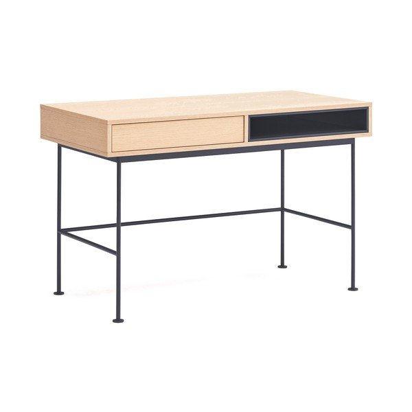 Biurko z blatem w dekorze dębu 60x120 cm Yoko – Teulat-image-3