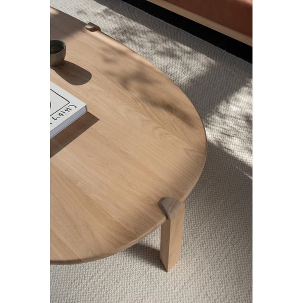 Stolik z litego drewna dębowego w naturalnym kolorze 100x180 cm Kulin – Gazzda-image-4