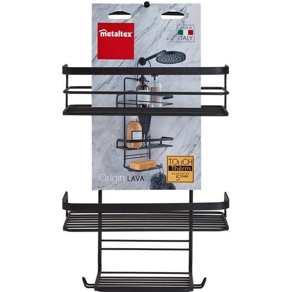Czarna półka łazienkowa Metaltex Origin Lava-image-2