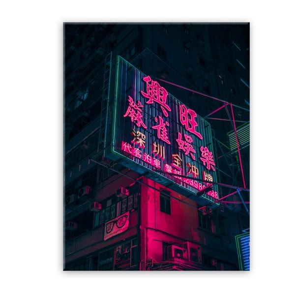 Obraz Styler Glasspik Neon Billboard, 80x120 cm