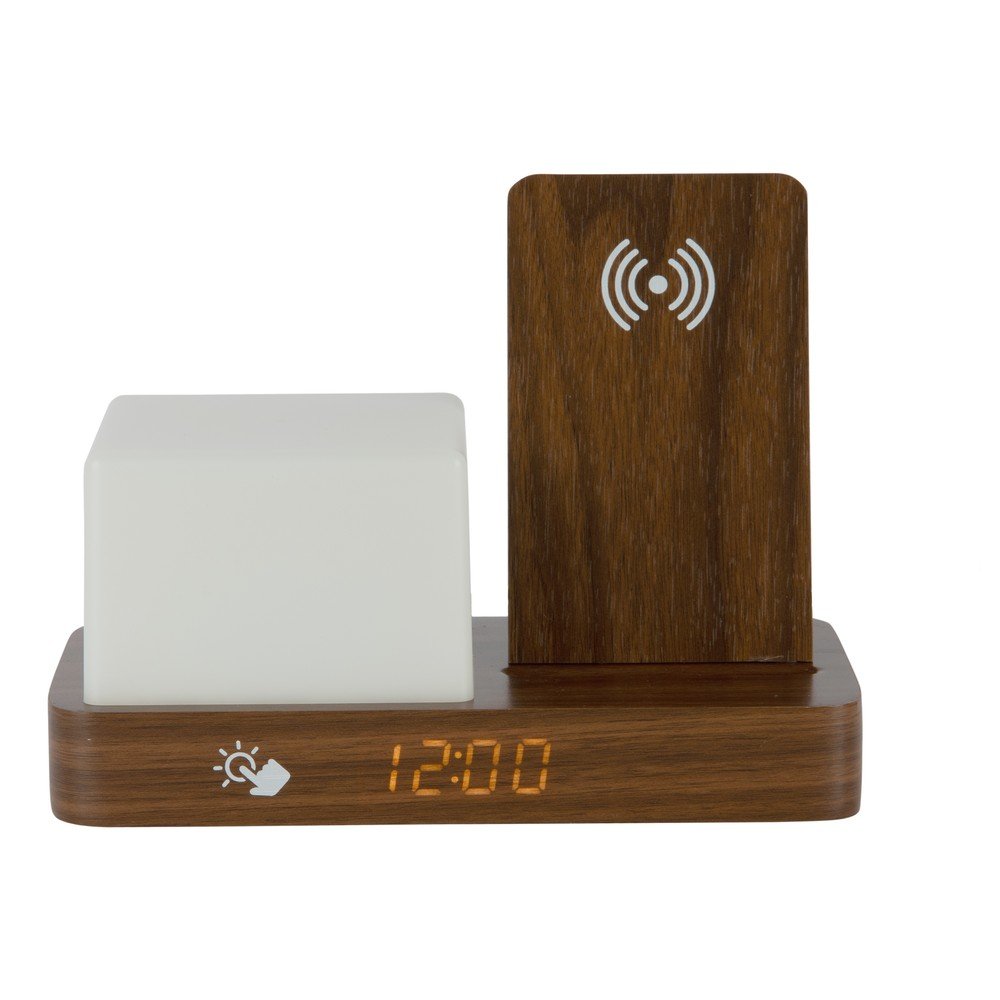 Budzik cyfrowy/stołowy  z ładowarką bezprzewodową Retro LED Night Light – Karlsson (zdjęcie 4)