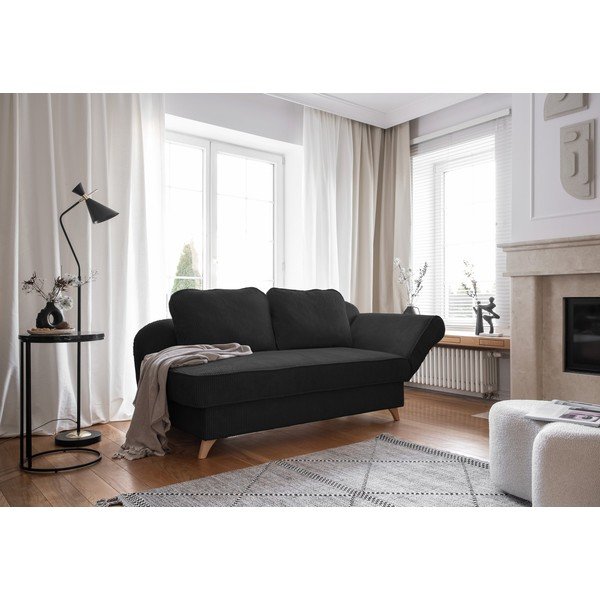 Antracytowy sztruksowy szezlong (prawostronny) Chic Charlotte – Miuform-image-4