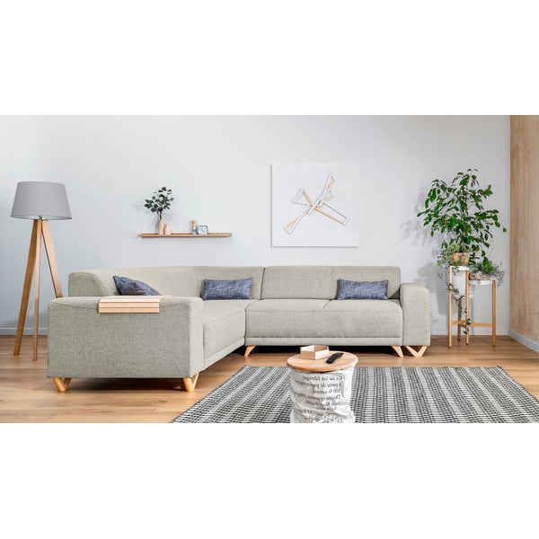 Beżowy rozkładany/ze schowkiem narożnik (lewostronny/w kształcie litery L) Classy Sophie – Miuform-image-1