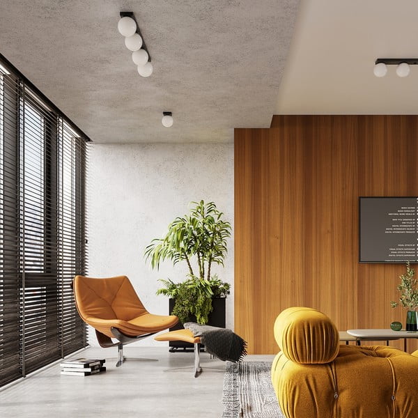 Czarna lampa sufitowa ze szklanym kloszem ø 12 cm Umerta – Sollux-image-3