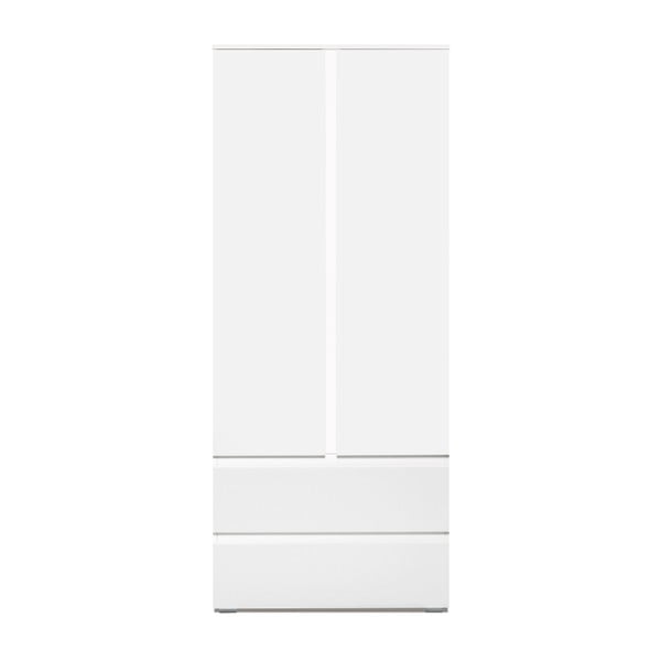 Biała szafa dwudrzwiowa z 2 szufladami Intertrade Image