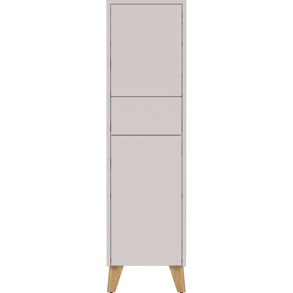 Kremowa wysoka szafka łazienkowa z matowym wykończeniem 33x123 cm Arnea – Germania (zdjęcie 4)