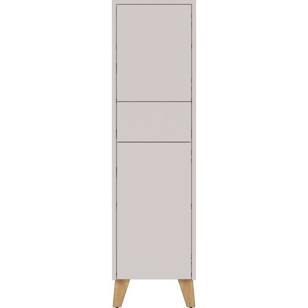 Kremowa wysoka szafka łazienkowa z matowym wykończeniem 33x123 cm Arnea – Germania-image-3