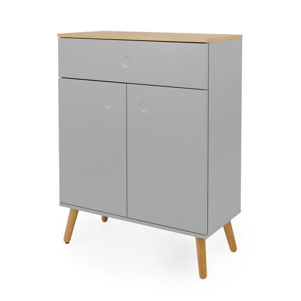 Szara szafka z nogami z drewna dębowego Tenzo Dot, szer. 79 cm-image-1