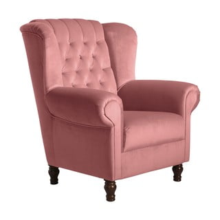 Różowy aksamitny fotel Max Winzer Vary Velvet