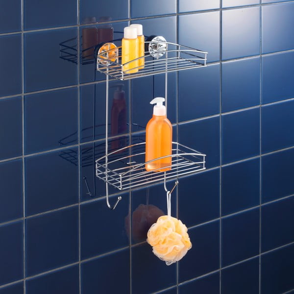 Półka 2-poziomowa z przyssawką Wenko Vacuum-Loc, do 33 kg-image-1