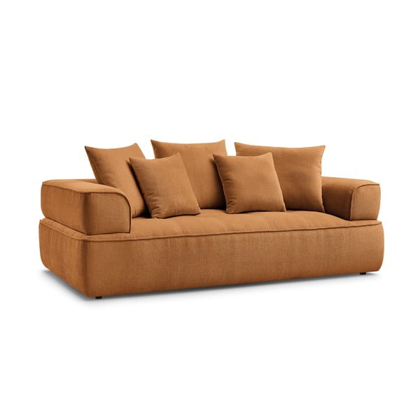Musztardowa sofa z tkaniny szenilowej 237 cm Whesley – Bobochic Paris-image-3