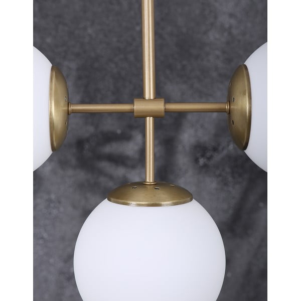 Lampa wisząca w biało-złotym kolorze ze szklanym kloszem ø 15 cm Seagull – Squid Lighting-image-4