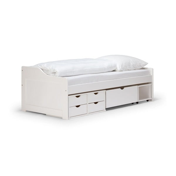 Białe łóżko sosnowe SOB Diana, 90x200 cm
