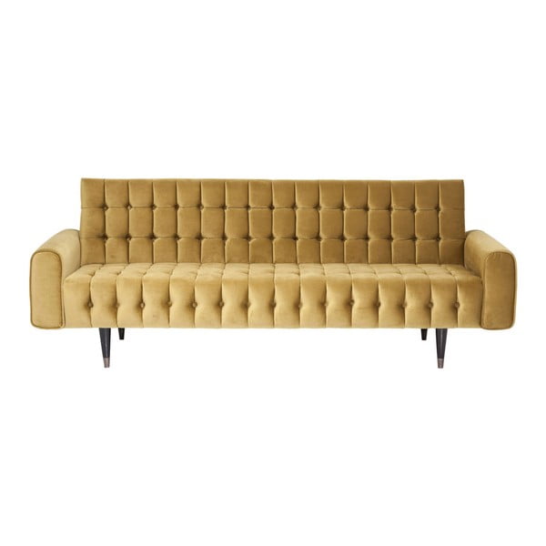 Musztardowa sofa trzysobowa Kare Design Milchbar