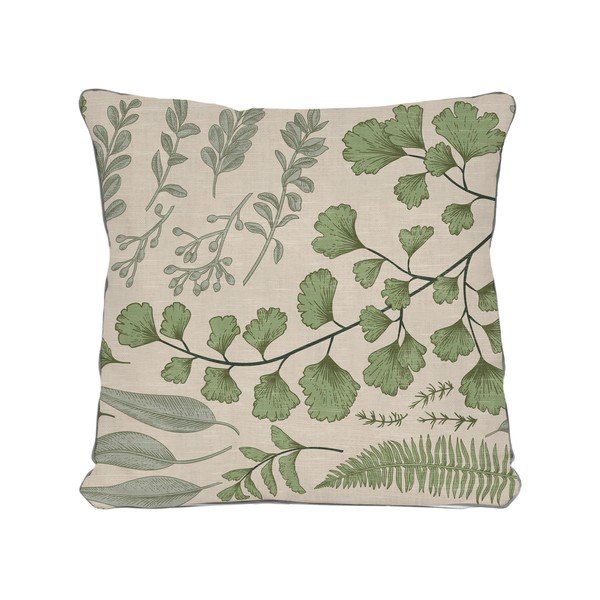Beżowa poduszka z motywem liści Really Nice Things Botanical, 45x45 cm