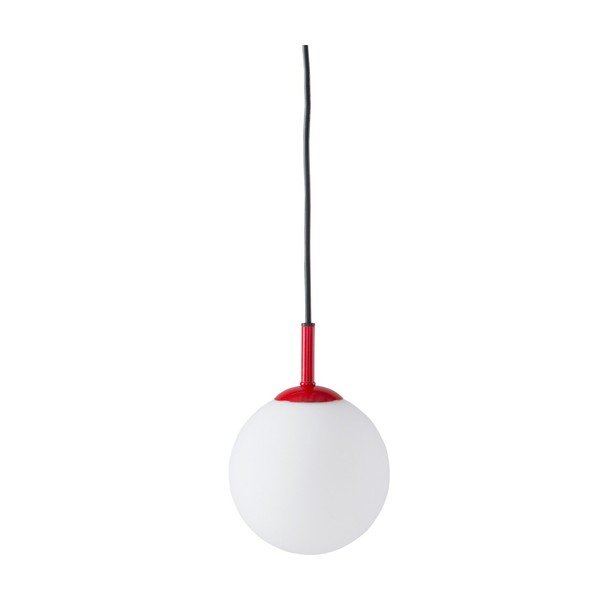 Czerwona/biała szklana lampa wisząca ø 13 cm Ekman – Jotex