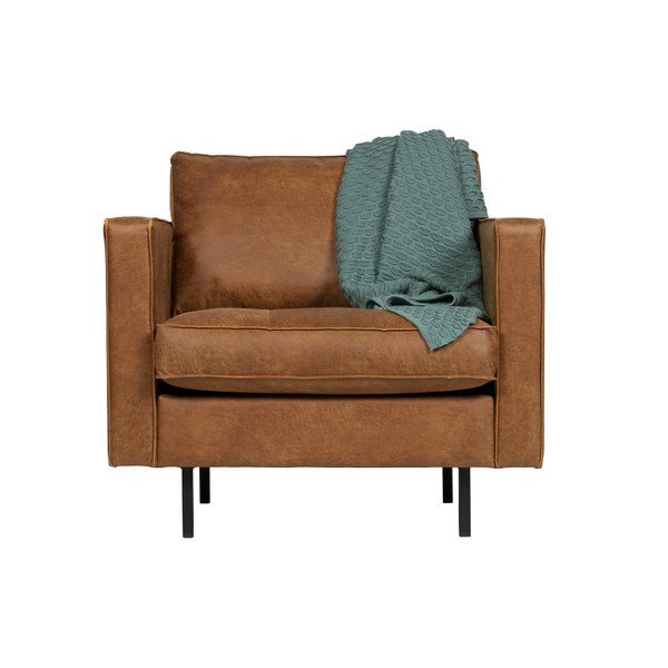 Brązowy fotel z imitacji skóry BePureHome Rodeo-image-2